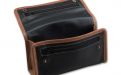 Pfeifentasche für 1Pfeife - Leder, schwarz-braun