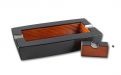 Zigarren-Aschenbecher für 2 Zigarren - aus Holz, mit Carbon-design