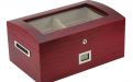 Gastrohumidor mit gewölbtem Glasdeckel, für 80 Zigarren, spanischer Zeder,  Befeuchter und digital Hygrometer - Achenty!