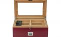 Gastrohumidor mit gewölbtem Glasdeckel, für 80 Zigarren, spanischer Zeder,  Befeuchter und digital Hygrometer - Achenty!