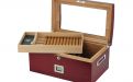 Gastrohumidor mit gewölbtem Glasdeckel, für 80 Zigarren, spanischer Zeder,  Befeuchter und digital Hygrometer - Achenty!
