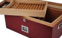 Gastrohumidor mit gewölbtem Glasdeckel, für 80 Zigarren, spanischer Zeder,  Befeuchter und digital Hygrometer - Achenty!
