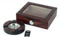 Humidor - Luxury Rotbraun, gestreifte, spanischer Zeder, für 30 Zigarren + Geschenkset