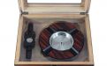 Humidor - Luxury Rotbraun, gestreifte, spanischer Zeder, für 30 Zigarren + Geschenkset