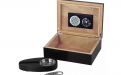 Humidor mit GeschenkSet - schwarz, spanischer Zeder, für 30 Zigarren - Achenty!
