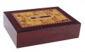 Humidor - braun, spanischer Zeder, für 30 Zigarren, Befeuchter und Hygrometer - braun lackiert, Zigarren-dekor
