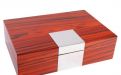 Humidor - spanischer Zeder, für 30 Zigarren - Silber-dekor, Achenty!