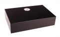 Humidor - schwarz, spanischer Zeder, für 15 Zigarren, zur Reise (26x17x6cm)