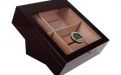 Humidor - Schwarz matt, Glasdeckel, spanischer Zeder, für 80 Zigarren