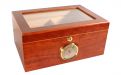 Humidor - braun, mit Glasdeckel, spanischer Zeder, für 80 Zigarren