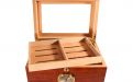 Humidor - braun, mit Glasdeckel, spanischer Zeder, für 80 Zigarren