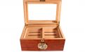 Humidor - braun, mit Glasdeckel, spanischer Zeder, für 80 Zigarren