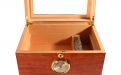Humidor - braun, mit Glasdeckel, spanischer Zeder, für 80 Zigarren