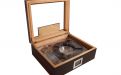 Humidor mit GeschenkSet - schwarz-braun, spanischer Zeder, für 30 Zigarren