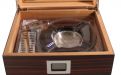 Humidor mit GeschenkSet - schwarz-braun, spanischer Zeder, für 30 Zigarren