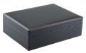 Humidor mit GeschenkSet - mit schwarzem Kunstlederbezug, spanischer Zeder, für 30 Zigarren - Achenty!