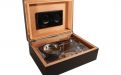 Humidor mit GeschenkSet - matt Schwarz, spanischer Zeder, für 30 Zigarren - Achenty!