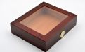 Humidor - Bordeauxrot, Glasdeckel, spanischer Zeder, für 30 Zigarren