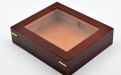 Humidor - Bordeauxrot, Glasdeckel, spanischer Zeder, für 30 Zigarren