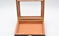 Humidor - Bordeauxrot, Glasdeckel, spanischer Zeder, für 30 Zigarren