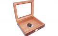 Humidor - Bordeauxrot, Glasdeckel, spanischer Zeder, für 30 Zigarren