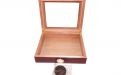 Humidor - Bordeauxrot, Glasdeckel, spanischer Zeder, für 30 Zigarren