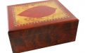 Humidor - Braun, Tabakblatt-dekor, spanischer Zeder, für 40 Zigarren