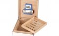 Humidor - Passatore, Blau/weiß, spanischer Zeder, für 40 Zigarren