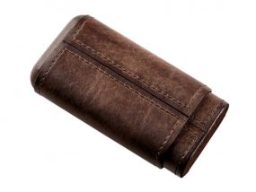 Zigarrenetui 3er Coronita - Angelo, dunkelbraun (11x6cm)