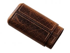 Zigarrenetui 3er Coronita - Angelo, Antik dunkelbraun (11x6cm)
