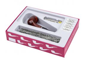 Pfeifen Geschenk-Set Jean-Claude - gerade Pfeife, braun matt