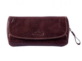 Alpenleder Michl Pfeifentasche für 1 Pfeife - Brandy