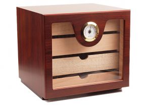 Humidorschrank - Mahagony-Farbe, Glastür, spanischer Zeder, für 80 Zigarren