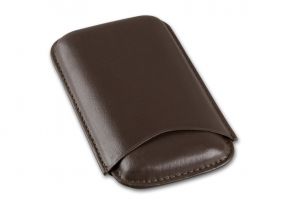 Zigarrenetui 3er - braun, Leder (15x8cm)