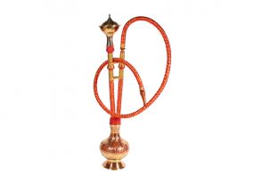 Exclusive Wasserpfeife aus Messing - 46 cm, Rot