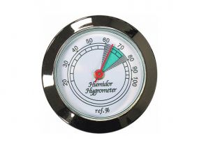 Humidor-Hygrometer - silber/weiß mit akzeptabler Bereich (36mm)