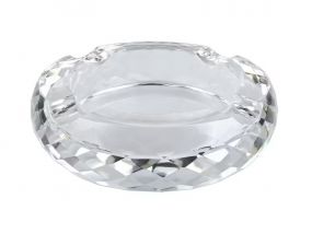 Zigarren-Aschenbecher für 4 Zigarren - Kristallglas, rund (18cm)